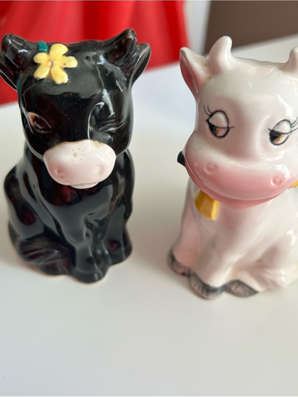 4/$100 Ceramic Cow Salt and Pepper Shakers - Black & Pink